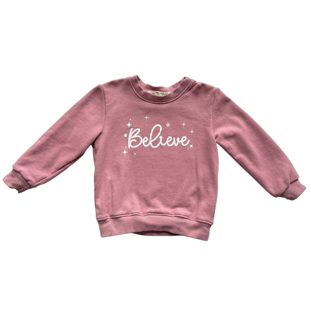 Minimalist Folk Co Believe Pullover Crew Sweatshirt Size 3-4y